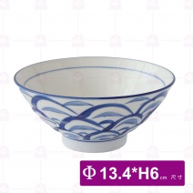 日式錦藝陶瓷5.3吋飯碗-浪紋