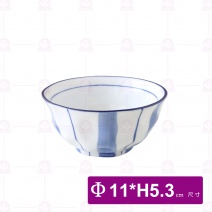 日式御織陶瓷4.3吋飯碗-藍線