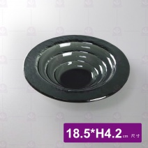 窯燒玻璃Caesar圓深碗-黑色 18.5xH4.2cm