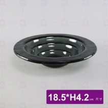 窯燒玻璃Caesar圓深碗-黑色 18.5xH4.2cm