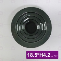 窯燒玻璃Caesar圓深碗-黑色 18.5xH4.2cm