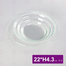 窯燒玻璃Caesar圓深碗-透明 22xH4.3cm