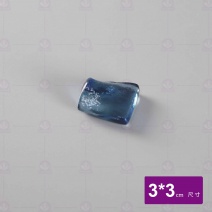 窯燒玻璃正方筷枕-藍色 FL-0512-B 3x3cm