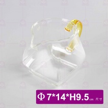 T-BL-9 玻璃方圓茶海(金把) Φ7x14xH9.5cm