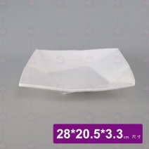 山玉利 6021 長方角盤  白 28x20.5x3.3cm