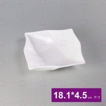 186 四方中缽 白 18.1x4.5cm