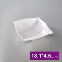 186 四方中缽 白 18.1x4.5cm