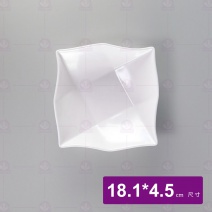 186 四方中缽 白 18.1x4.5cm