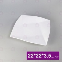 【HS】8031方井盤大-白 22x22xH3.5cm