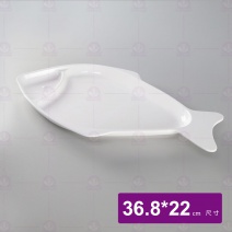 【LihTay】812魚盤-乳白 36.8x22cm
