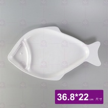 【LihTay】812魚盤-乳白 36.8x22cm
