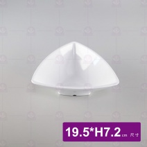 【LihTay】817 三角斜口缽-瓷白加金 19.5xH7.2cm