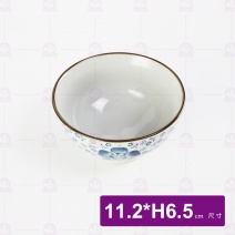 手繪藍菊4.5吋飯碗 11.2x6.5cm