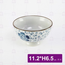 手繪藍菊4.5吋飯碗 11.2x6.5cm