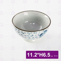 手繪藍菊4.5吋飯碗 11.2x6.5cm
