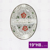 手繪紅菊7.5吋二格盤 19xH8cm