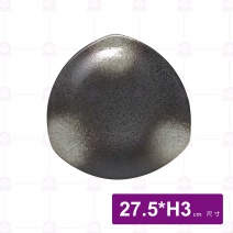 天目雲彩三角淺式盤-11吋