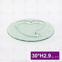 窯燒玻璃Love圓盤-綠色 NFL-3030W-G