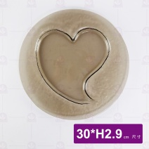 窯燒玻璃Love圓盤-茶色 NFL-3030W-C