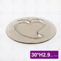 窯燒玻璃Love圓盤-茶色 NFL-3030W-C