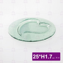窯燒玻璃Love圓盤-綠色 NFL-2525W-G