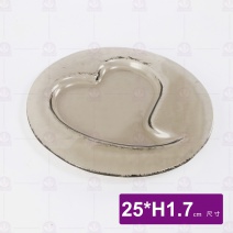 窯燒玻璃Love圓盤-茶色 NFL-2525W-C