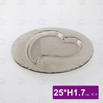 窯燒玻璃Love圓盤-茶色 NFL-2525W-C