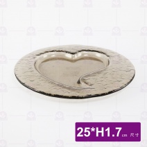 窯燒玻璃Love圓盤-茶色 NFL-2525W-C