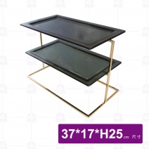 工業風雙層多用途盤架-金黃 CF-33622-KG