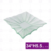 窯燒玻璃正方深盤 FL-0305