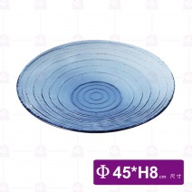 窯燒玻璃圓型深缽-藍色 FL-0708-48-B