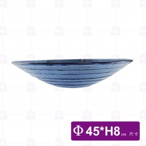 窯燒玻璃圓型深缽-藍色 FL-0708-48-B