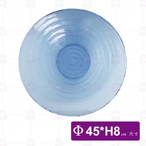 窯燒玻璃圓型深缽-藍色 FL-0708-48-B
