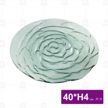 窯燒玻璃玫瑰圓盤 NFL-4040-P-G