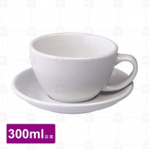【LOVERAMICS愛陶樂】蛋形拿鐵杯盤組-白色 300ml