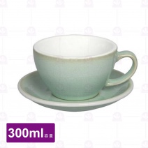【LOVERAMICS愛陶樂】蛋形拿鐵杯盤組-羅勒色  300ml