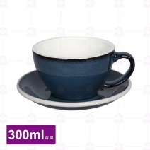 【LOVERAMICS愛陶樂】蛋形拿鐵杯盤組-夜空色 300ml