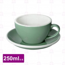 【LOVERAMICS愛陶樂】蛋形卡布杯盤組薄荷色 250ml