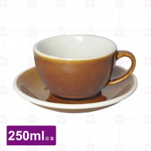 【LOVERAMICS愛陶樂】蛋形卡布杯盤組-焦糖色 250ml