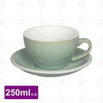 【LOVERAMICS愛陶樂】蛋形卡布杯盤組-羅勒色 250ml