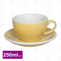 【LOVERAMICS愛陶樂】蛋形卡布杯盤組-晨曦色 250ml