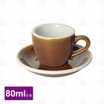 【LOVERAMICS愛陶樂】蛋形濃縮咖啡杯盤組-焦糖色 80ml