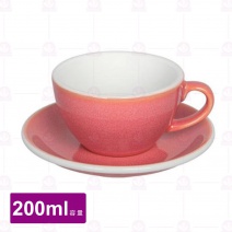 【LOVERAMICS愛陶樂】蛋形卡布杯盤組-莓果色 200ml