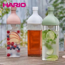 【日本HARIO】KAB-120-SPR 方形白冷泡茶壺-粉色