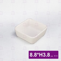 方形瓷碗-無光白
