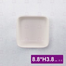 方形瓷碗-無光白