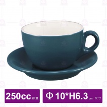 卡布咖啡杯-無光孔雀藍(無底盤) 250cc