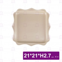 棱邊正方盤10吋-無光卡其 18-JL04-10-K