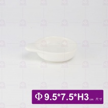 時尚手把碟-白色 4吋  9.5x7.5xH3cm