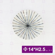 【日本進口】皿 雙色十草  4吋 Φ14xH2.5cm